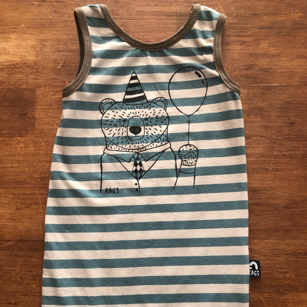 Party Bear 6-12m romper